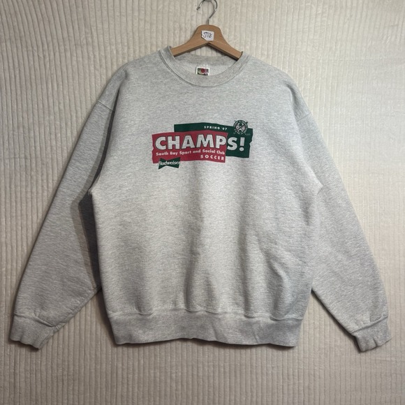 Fruit of the Loom Other - Vintage 1997 Champs Budweiser Crewneck Pullover Sweater Mens Sz XL Plz See